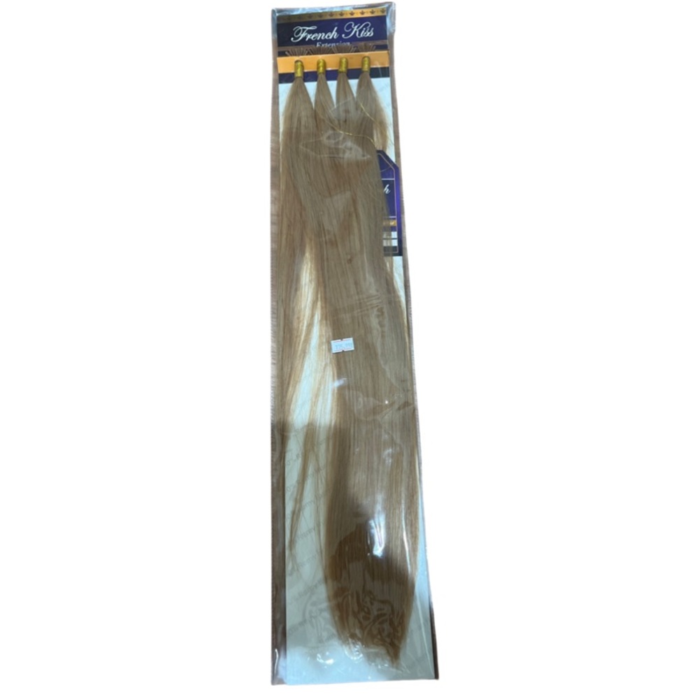 22 inches of Color 27 Blonde Real Human Hair I-tip extensions